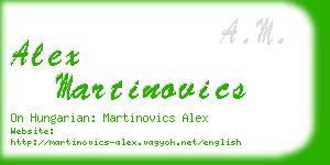 alex martinovics business card